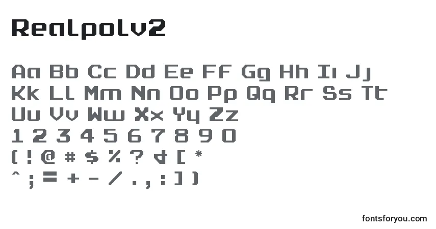 Czcionka Realpolv2 – alfabet, cyfry, specjalne znaki
