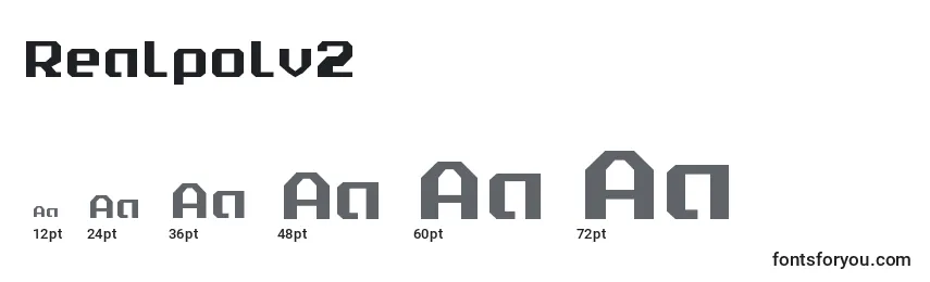 Размеры шрифта Realpolv2