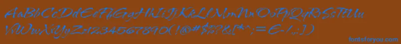 Czcionka AriditcTt – niebieskie czcionki na brązowym tle