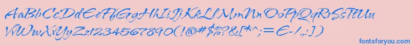 AriditcTt-Schriftart – Blaue Schriften auf rosa Hintergrund