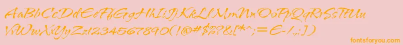 AriditcTt-Schriftart – Orangefarbene Schriften auf rosa Hintergrund