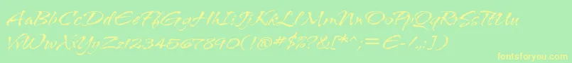 AriditcTt Font – Yellow Fonts on Green Background