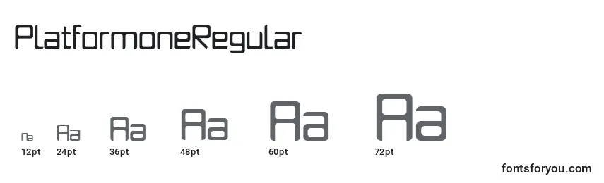 Размеры шрифта PlatformoneRegular