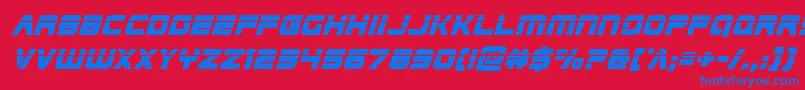 Edgeracerlaser2superital Font – Blue Fonts on Red Background