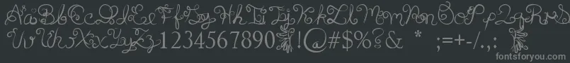 フォントAnyk – 黒い背景に灰色の文字