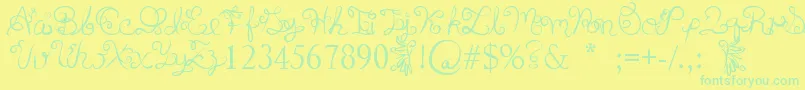Anyk Font – Green Fonts on Yellow Background