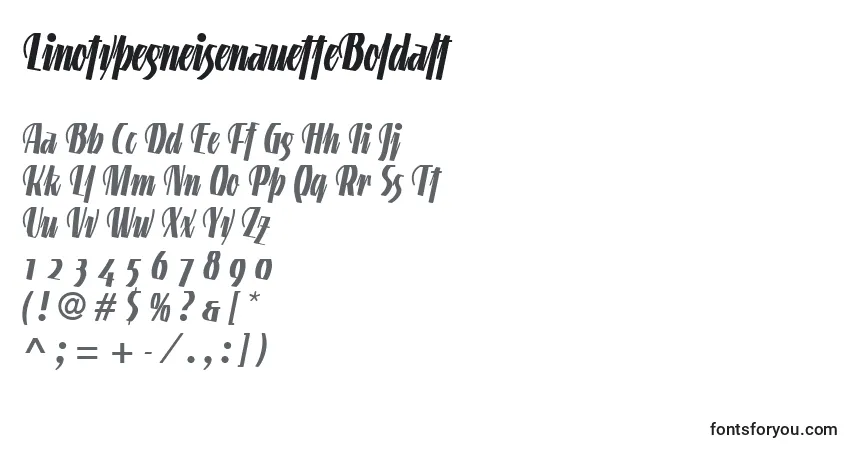 LinotypegneisenauetteBoldalt-fontti – aakkoset, numerot, erikoismerkit