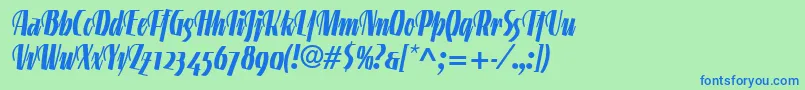 LinotypegneisenauetteBoldalt Font – Blue Fonts on Green Background