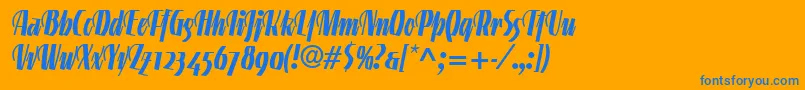 LinotypegneisenauetteBoldalt Font – Blue Fonts on Orange Background