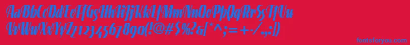 LinotypegneisenauetteBoldalt Font – Blue Fonts on Red Background