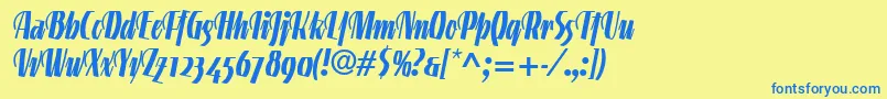 LinotypegneisenauetteBoldalt Font – Blue Fonts on Yellow Background