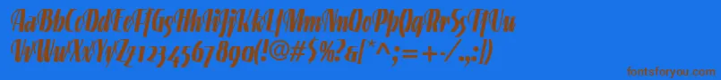 LinotypegneisenauetteBoldalt Font – Brown Fonts on Blue Background