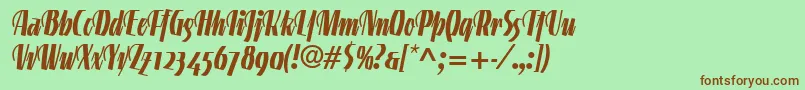 LinotypegneisenauetteBoldalt Font – Brown Fonts on Green Background