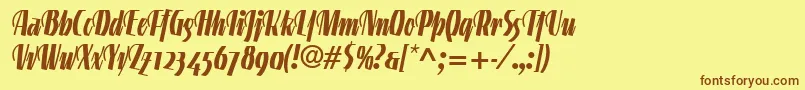 LinotypegneisenauetteBoldalt Font – Brown Fonts on Yellow Background