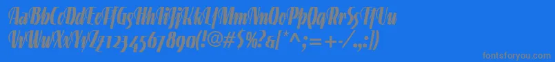 LinotypegneisenauetteBoldalt-Schriftart – Graue Schriften auf blauem Hintergrund