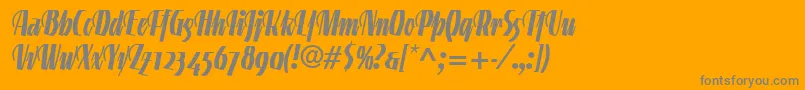 LinotypegneisenauetteBoldalt Font – Gray Fonts on Orange Background