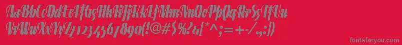 LinotypegneisenauetteBoldalt Font – Gray Fonts on Red Background