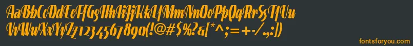 LinotypegneisenauetteBoldalt Font – Orange Fonts on Black Background