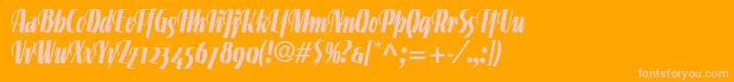Police LinotypegneisenauetteBoldalt – polices roses sur fond orange