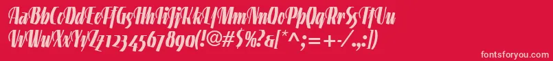 LinotypegneisenauetteBoldalt Font – Pink Fonts on Red Background