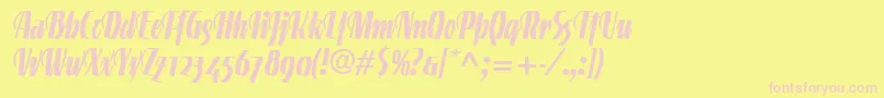 LinotypegneisenauetteBoldalt Font – Pink Fonts on Yellow Background