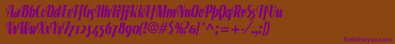 LinotypegneisenauetteBoldalt Font – Purple Fonts on Brown Background