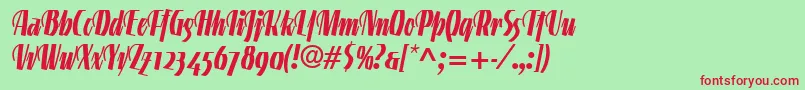 LinotypegneisenauetteBoldalt Font – Red Fonts on Green Background