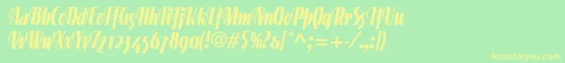 LinotypegneisenauetteBoldalt Font – Yellow Fonts on Green Background