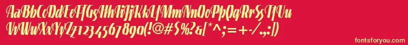 LinotypegneisenauetteBoldalt Font – Yellow Fonts on Red Background