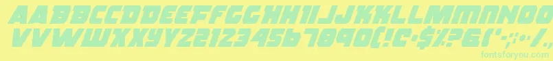 RogueHeroItalic Font – Green Fonts on Yellow Background