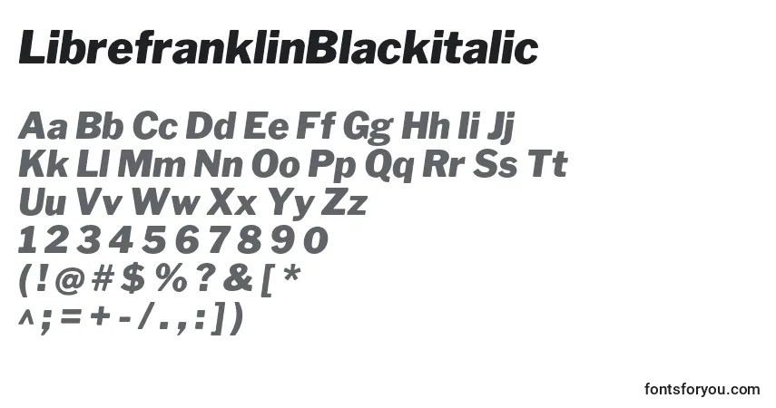 Шрифт LibrefranklinBlackitalic (42625) – алфавит, цифры, специальные символы