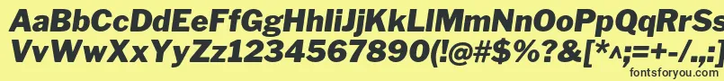 Fonte LibrefranklinBlackitalic – fontes pretas em um fundo amarelo