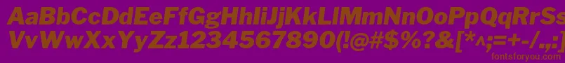 Fonte LibrefranklinBlackitalic – fontes marrons em um fundo roxo