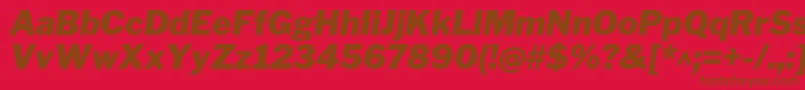 Czcionka LibrefranklinBlackitalic – brązowe czcionki na czerwonym tle