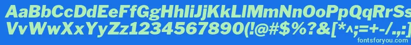 LibrefranklinBlackitalic-fontti – vihreät fontit sinisellä taustalla