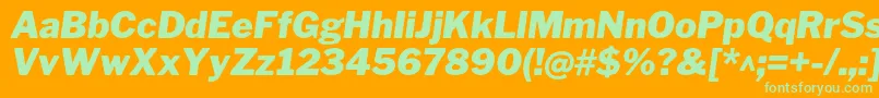 フォントLibrefranklinBlackitalic – オレンジの背景に緑のフォント