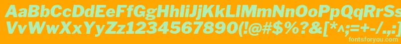 Fonte LibrefranklinBlackitalic – fontes verdes em um fundo laranja