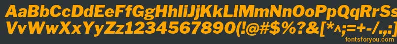 LibrefranklinBlackitalic-Schriftart – Orangefarbene Schriften auf schwarzem Hintergrund