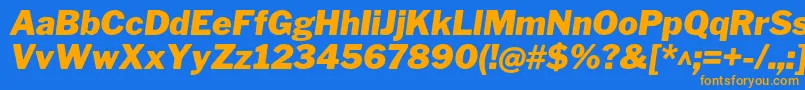 LibrefranklinBlackitalic-fontti – oranssit fontit sinisellä taustalla