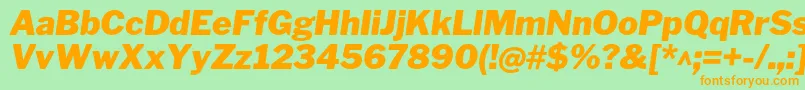 Police LibrefranklinBlackitalic – polices orange sur fond vert