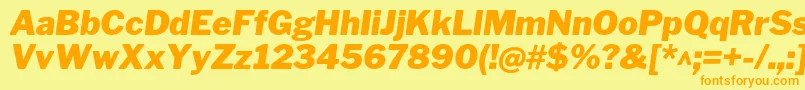 LibrefranklinBlackitalic-fontti – oranssit fontit keltaisella taustalla