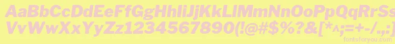 Fonte LibrefranklinBlackitalic – fontes rosa em um fundo amarelo