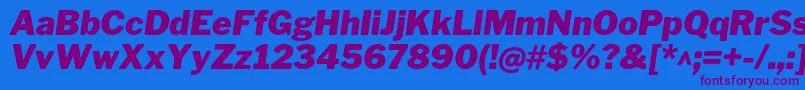 Police LibrefranklinBlackitalic – polices violettes sur fond bleu