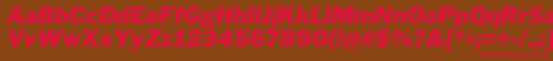 Czcionka LibrefranklinBlackitalic – czerwone czcionki na brązowym tle
