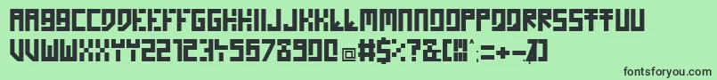 フォントHomon – 緑の背景に黒い文字