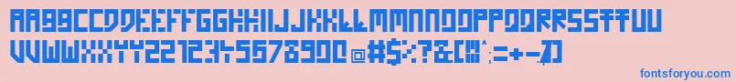 フォントHomon – ピンクの背景に青い文字