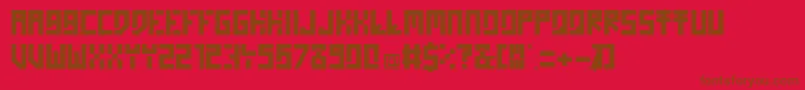 Homon-Schriftart – Braune Schriften auf rotem Hintergrund