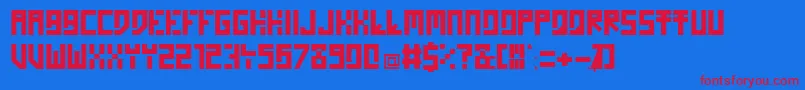 Homon-Schriftart – Rote Schriften auf blauem Hintergrund