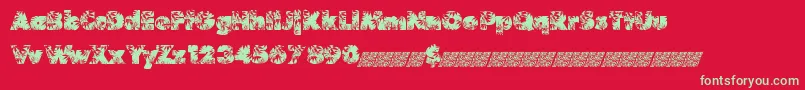 Marijuana Font – Green Fonts on Red Background