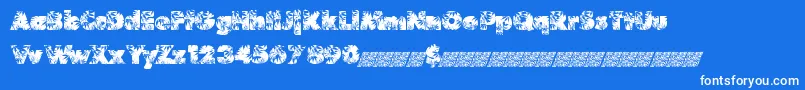 Marijuana Font – White Fonts on Blue Background